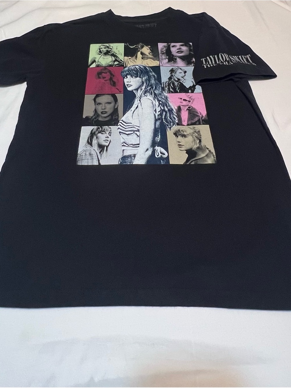Taylor Swift Black Short-Sleeve Tee with Multicolor Photo Grid